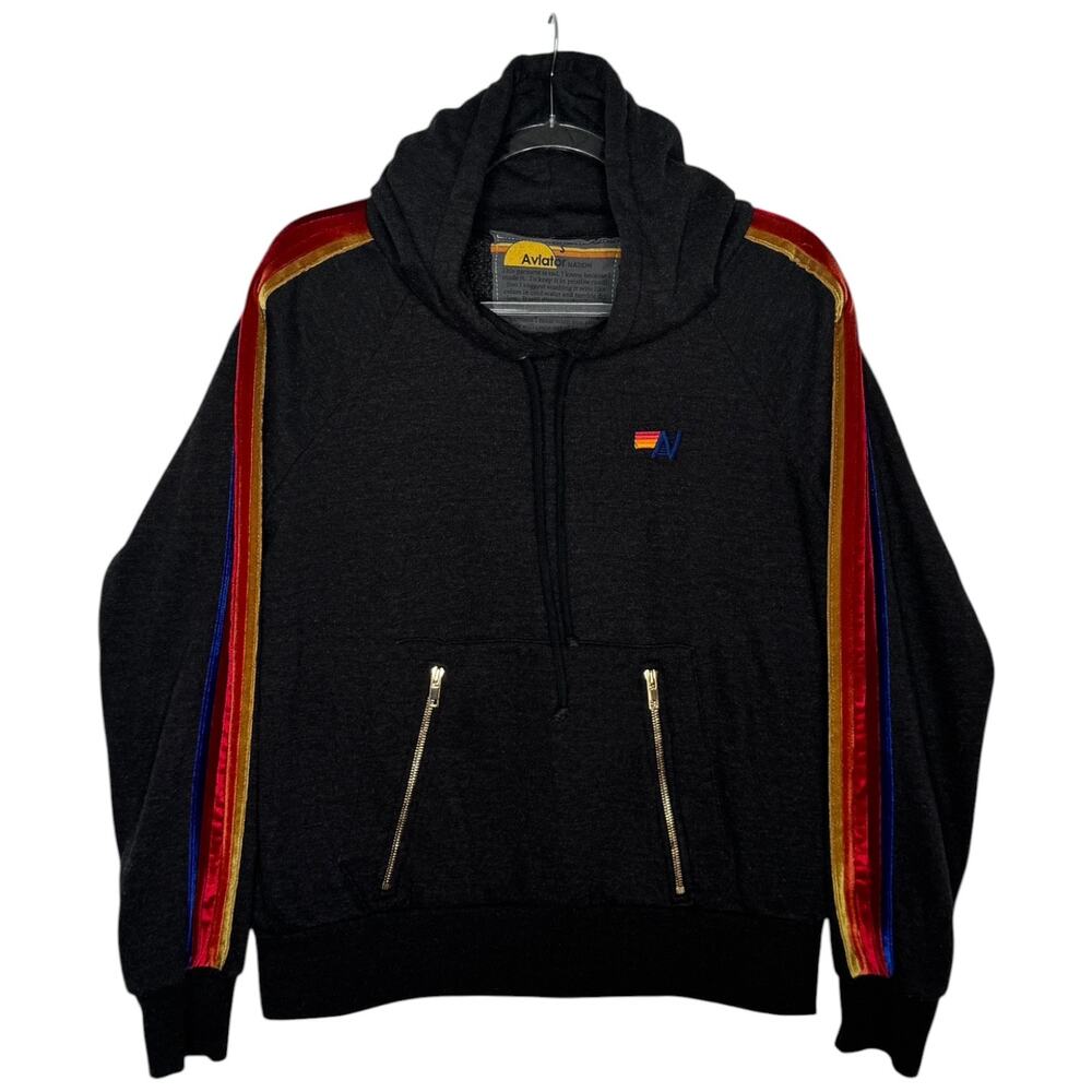 2010s Aviator Nation Rainbow Stripe Hoodie Jogger Set S/L USA - Picture 3 of 16